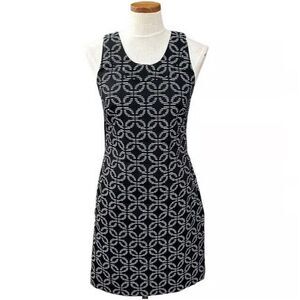 Evan Picone Women's Black & White Sleeveless Sheath Dress Size 8 Textured/Lined